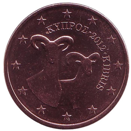 Монета 5 центов, 2012 год, Кипр.