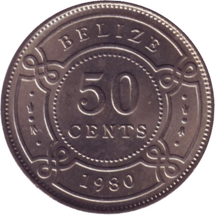 Монета 50 центов. 1980 год, Белиз.