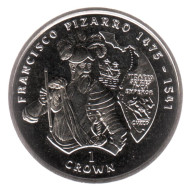 Монета 1 крона, 2000 год, Остров Мэн. Франсиско Писарро (1475-1541). Монета 1 крона, 2000 год, Остров Мэн. Франсиско Писарро (1475-1541).