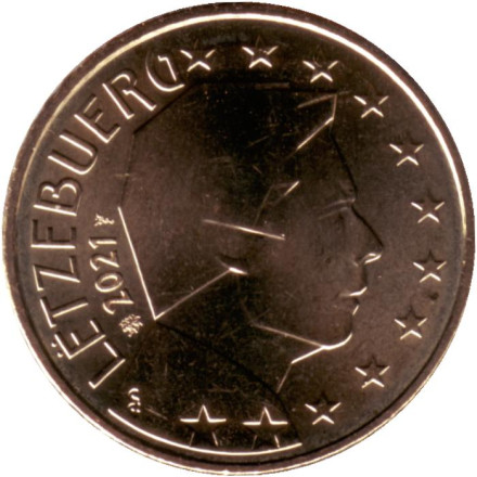 Монета 50 центов. 2021 год, Люксембург.