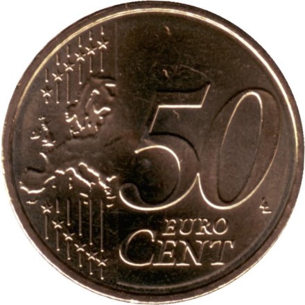 Монета 50 центов. 2021 год, Люксембург. Монета 50 центов. 2021 год, Люксембург.