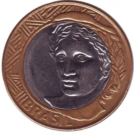 Монета 1 реал. 2010 год, Бразилия.