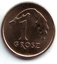 Монета 1 грош, 2011 год, Польша. Дубовый лист. Монета 1 грош, 2011 год, Польша. Дубовый лист.