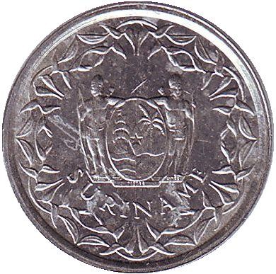 Монета 1 цент. 1985 год, Суринам.