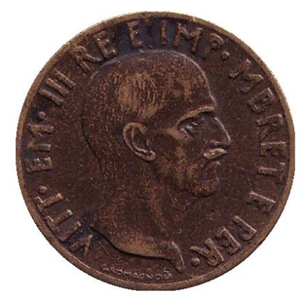 Монета 0.05 лек. 1940 год, Албания. Монета 0.05 лек. 1940 год, Албания.