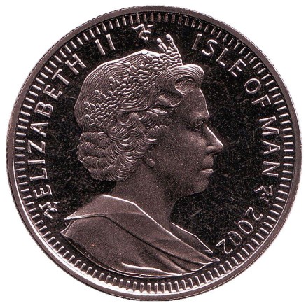 Монета 1 крона. 2002 год, Остров Мэн. Бенгальская кошка. Монета 1 крона. 2002 год, Остров Мэн. Бенгальская кошка.