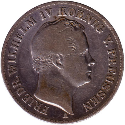 Монета 1 талер. 1844 год, Пруссия. Фридрих Вильгельм IV.