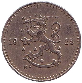 Монета 25 пенни. 1925 год, Финляндия.