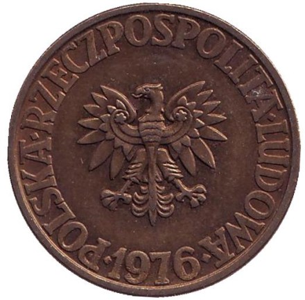 Монета 5 злотых. 1976 год, Польша. Монета 5 злотых. 1976 год, Польша.