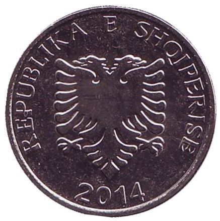 Монета 5 леков. 2014 год, Албания.