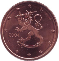 Монета 5 центов. 2004 год, Финляндия.