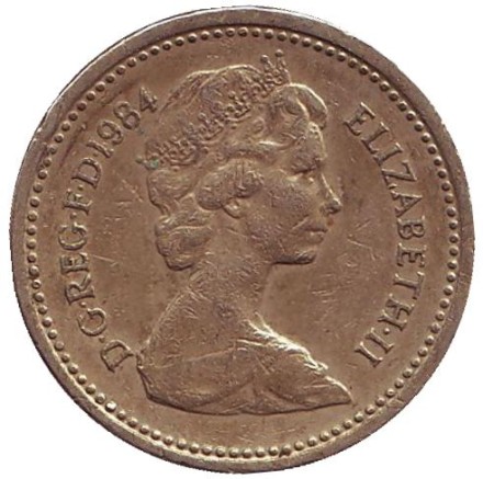 Монета 1 фунт. 1984 год, Великобритания. Чертополох.
