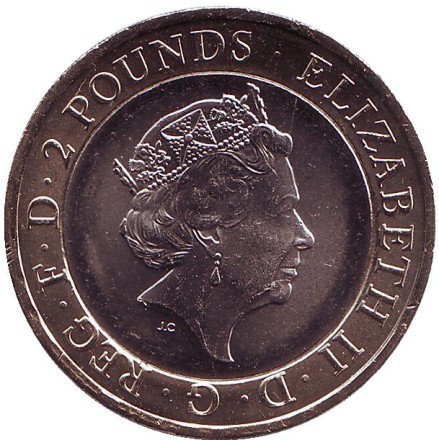 Монета 2 фунта. 2016 год, Великобритания. 400 лет со дня смерти Уильяма Шекспира. Трагедия. Монета 2 фунта. 2016 год, Великобритания. 400 лет со дня смерти Уильяма Шекспира. Трагедия.