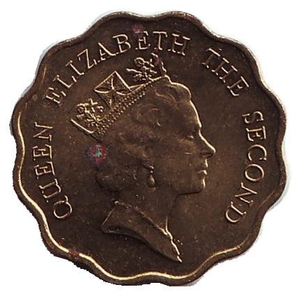Монета 20 центов. 1985 год, Гонконг. Монета 20 центов. 1985 год, Гонконг.