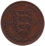 Монета 1/12 шиллинга. 1913 год, Джерси. Монета 1/12 шиллинга. 1913 год, Джерси.