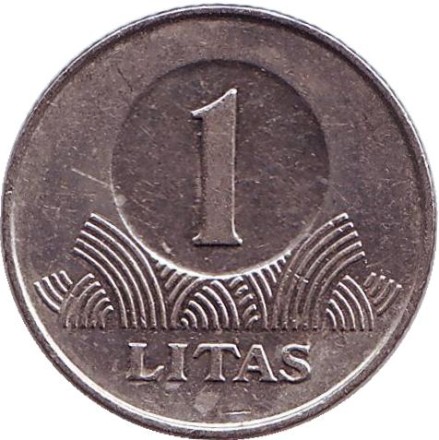 Монета 1 лит. 2010 год, Литва. Из обращения. Рыцарь.