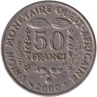 Монета 50 франков. 2000 год, Западные Африканские штаты. Монета 50 франков. 2000 год, Западные Африканские штаты.