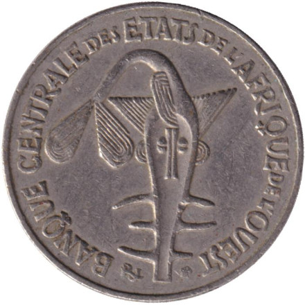 Монета 50 франков. 2000 год, Западные Африканские штаты. Монета 50 франков. 2000 год, Западные Африканские штаты.