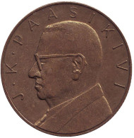 Юхо Кусти Паасикиви. Памятный жетон. 1966 год, Финляндия. Тип 1. Юхо Кусти Паасикиви. Памятный жетон. 1966 год, Финляндия. Тип 1.