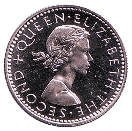 Монета 6 пенсов. 1965 год, Новая Зеландия. Proof. Гуйя. Монета 6 пенсов. 1965 год, Новая Зеландия. Proof. Гуйя.