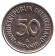 Монета 50 пфеннигов. 1991 год (A), ФРГ. Женщина, сажающая дуб. Монета 50 пфеннигов. 1991 год (A), ФРГ. Женщина, сажающая дуб.