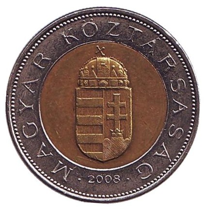 Монета 100 форинтов. 2008 год, Венгрия. Монета 100 форинтов. 2008 год, Венгрия.