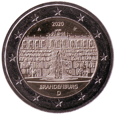 Монета 2 евро. 2020 год, Германия. Бранденбург.