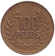 Монета 100 песо. 2006 год, Колумбия. Монета 100 песо. 2006 год, Колумбия.