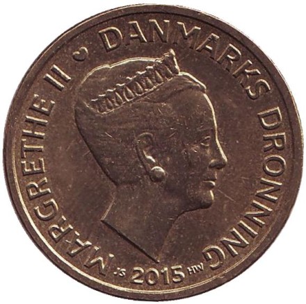 Монета 20 крон. 2015 год, Дания. Монета 20 крон. 2015 год, Дания.