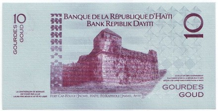 Банкнота 10 гурдов. 2012 год, Гаити. 200-летие независимости Гаити. Банкнота 10 гурдов. 2012 год, Гаити. 200-летие независимости Гаити.