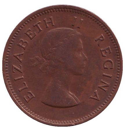 Монета 1 пенни. 1953 год, Южная Африка. Корабль "Дромедарис". Монета 1 пенни. 1953 год, Южная Африка. Корабль "Дромедарис".