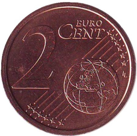 Монета 2 цента, 2002 год, Греция. (Без отметки монетного двора) Монета 2 цента, 2002 год, Греция. (Без отметки монетного двора)