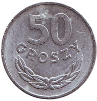 Монета 50 грошей. 1976 год, Польша. Монета 50 грошей. 1976 год, Польша.