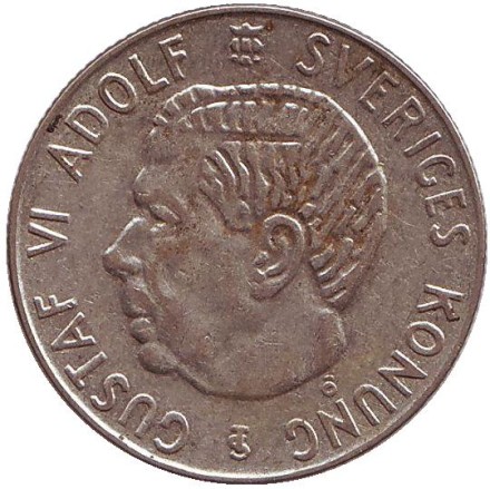 Монета 1 крона. 1959 год, Швеция. Монета 1 крона. 1959 год, Швеция.