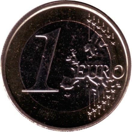 Монета 1 евро. 2021 год, Люксембург. Монета 1 евро. 2021 год, Люксембург.