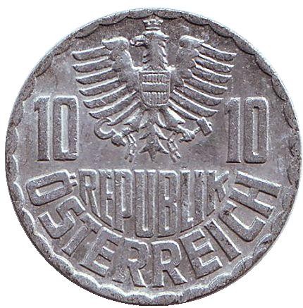 Монета 10 грошей. 1951 год, Австрия. Монета 10 грошей. 1951 год, Австрия.