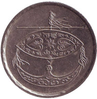 Монета 50 сен. 2002 год, Малайзия. Церемониальный воздушный змей. Монета 50 сен. 2002 год, Малайзия. Церемониальный воздушный змей.