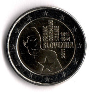 Монета 2 евро. 2011 год, Словения. 100 лет со дня рождения Франка Розмана Стейна. Монета 2 евро. 2011 год, Словения. 100 лет со дня рождения Франка Розмана Стейна.