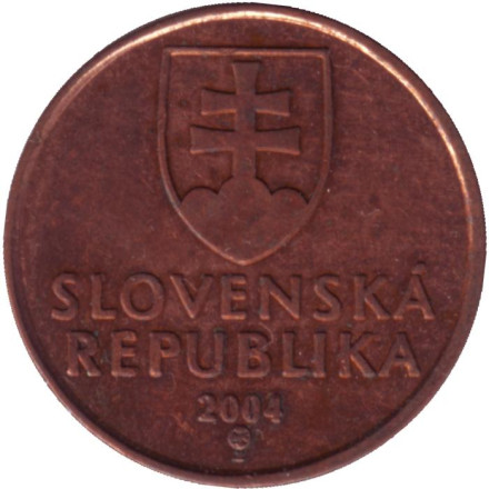 Монета 50 геллеров. 2004 год, Словакия. Башня замка Девин. Монета 50 геллеров. 2004 год, Словакия. Башня замка Девин.