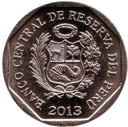 Монета 1 соль. 2013 год, Перу. Текстильное искусство культуры Паракас. Монета 1 соль. 2013 год, Перу. Текстильное искусство культуры Паракас.