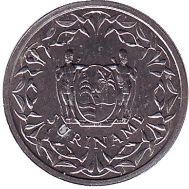 Монета 1 цент. 1986 год, Суринам.