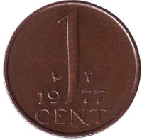 1 цент. 1977 год, Нидерланды.
