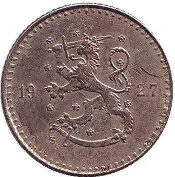 Монета 25 пенни. 1927 год, Финляндия.