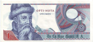 Иоганн Гутенберг. Рекламная (тестовая) банкнота. De La Rue, Великобритания.