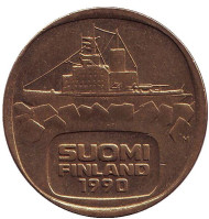 Монета 5 марок, 1990 год, Финляндия. Ледокол Урхо. Монета 5 марок, 1990 год, Финляндия. Ледокол Урхо.