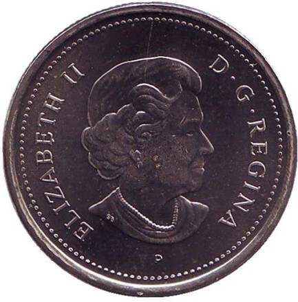 Монета 25 центов. 2005 год, Канада. 100 лет провинции Альберта.