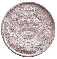 Монета 10 сентаво. 1915 год, Португалия. F. Монета 10 сентаво. 1915 год, Португалия. F.