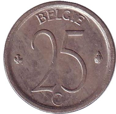 Монета 25 сантимов. 1969 год, Бельгия. (Belgie)