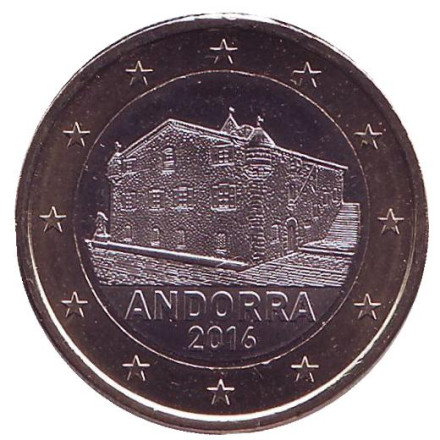 Монета 1 евро. 2016 год, Андорра.