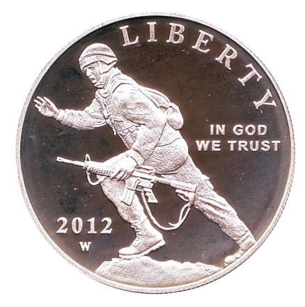 Монета 1 доллар. 2012 год, США. Морской пехотинец.
